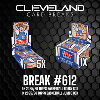 Break 612 - 5x 2025/26 Topps Basketball Hobby Box & 1x 2025/26 Topps Basketball Jumbo Box PYT Break