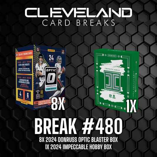 Break 480 - 1x 2024 Impeccable Hobby Box & 8x 2024 Donruss Optic Blaster (Fresh Case)